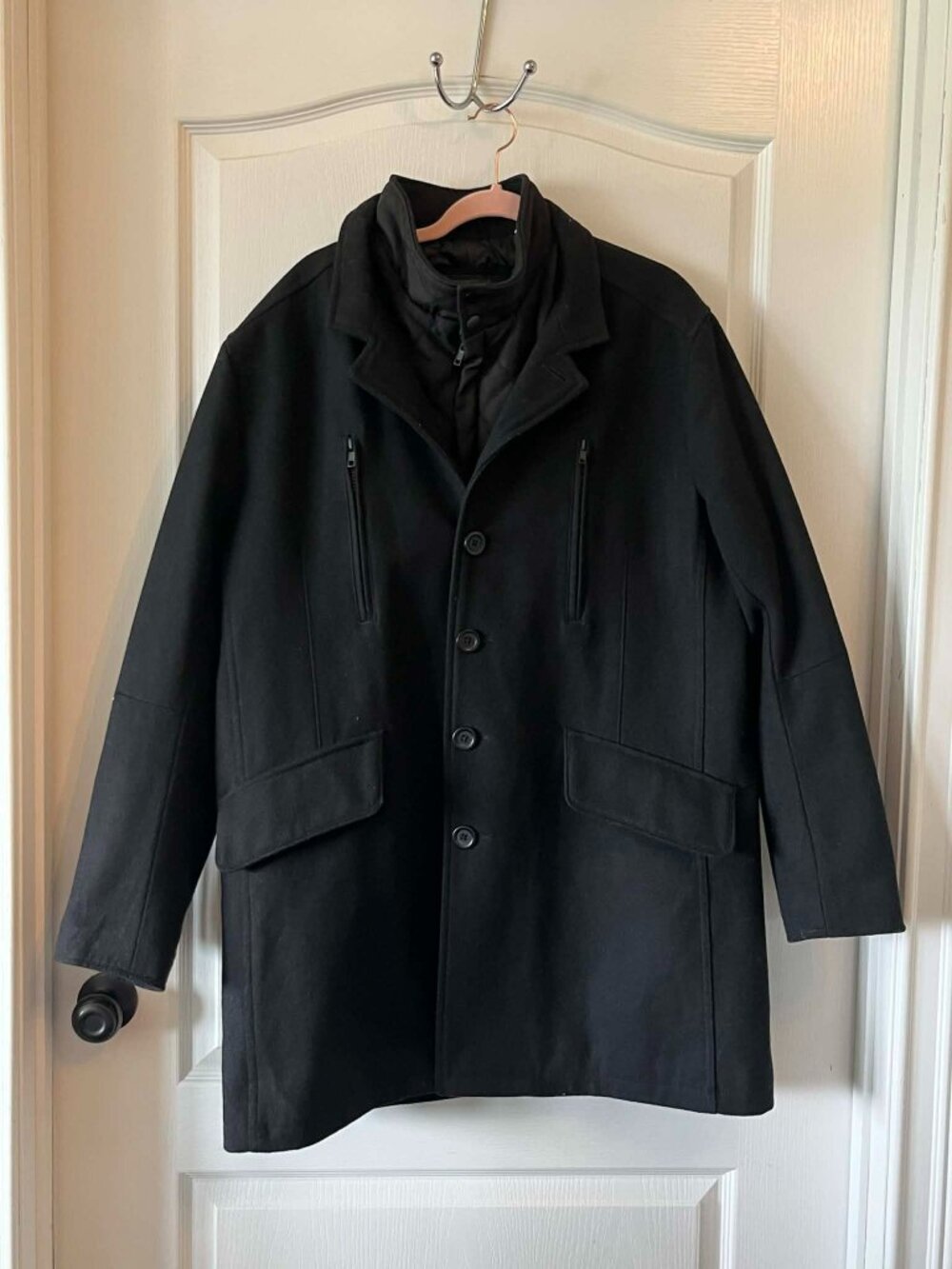 APT. 9 Insulated Wool Blend Coat with a Quilted Lining Men's size Large